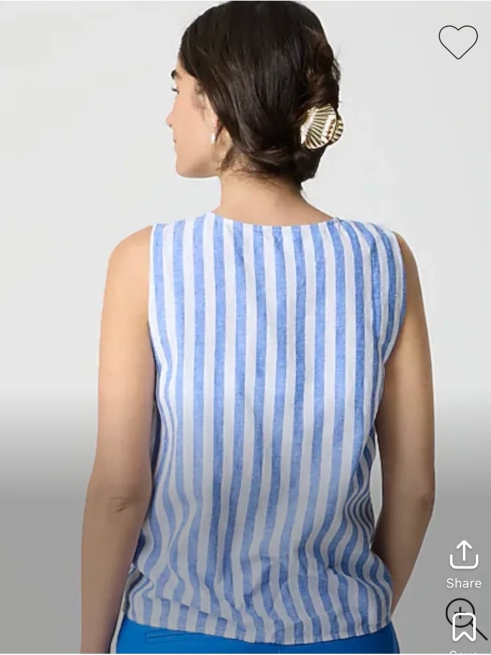 J.CREW Factory Striped linen blend Tank Size XS NWT CK742 - Picture 3 of 16